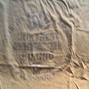 Size M4you jeans Tshirt with Boxing logo Brown small hole on back